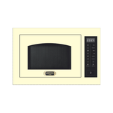 A Lofra microwave oven with a cream-colored exterior and a black door window and control panel, shown against a plain white background.