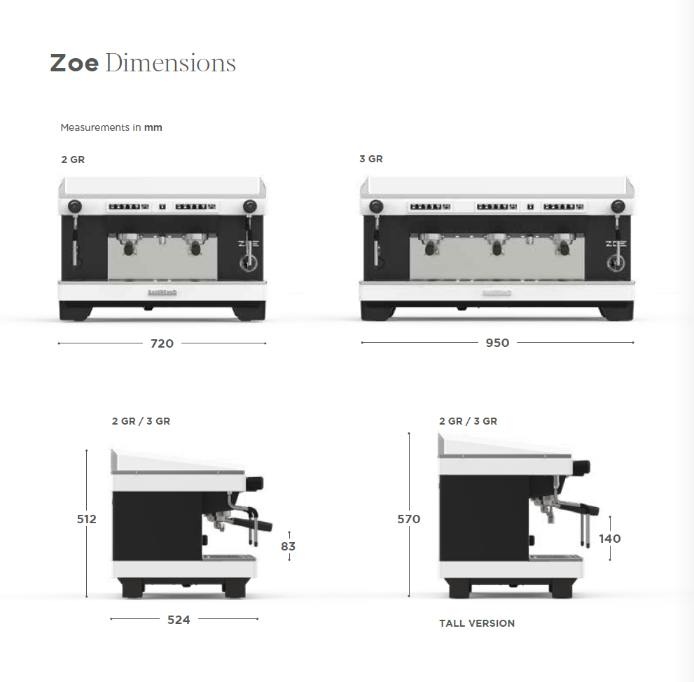 Sanremo Zoe (2026) Competition Tall Espresso Machine